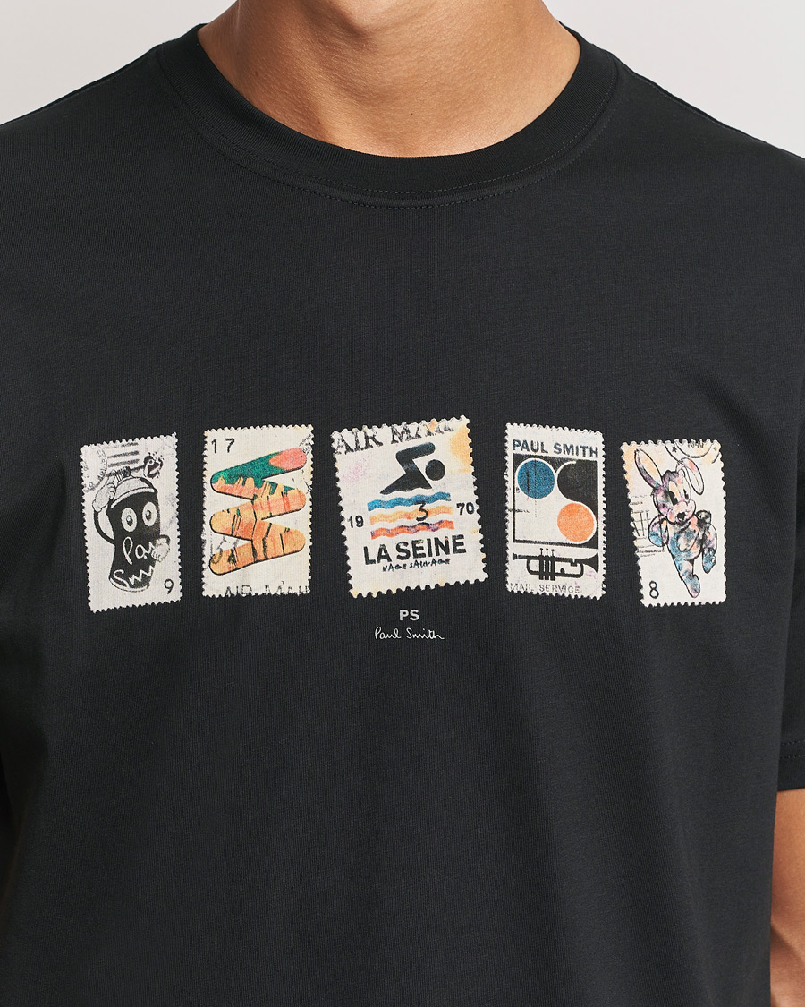 Herr | T-Shirts | PS Paul Smith | Stamps Crew Neck T-Shirt Black