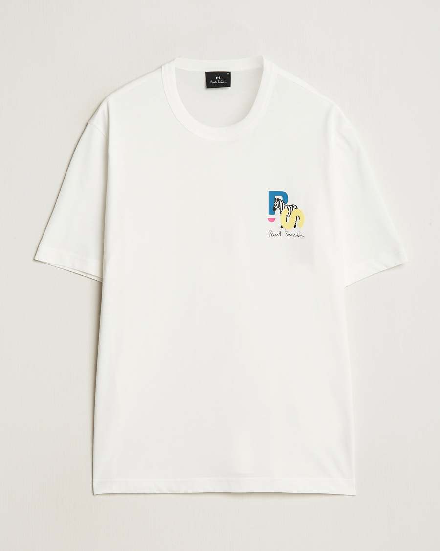 Herr | T-Shirts | PS Paul Smith | PS Zebra Crew Neck T-Shirt White