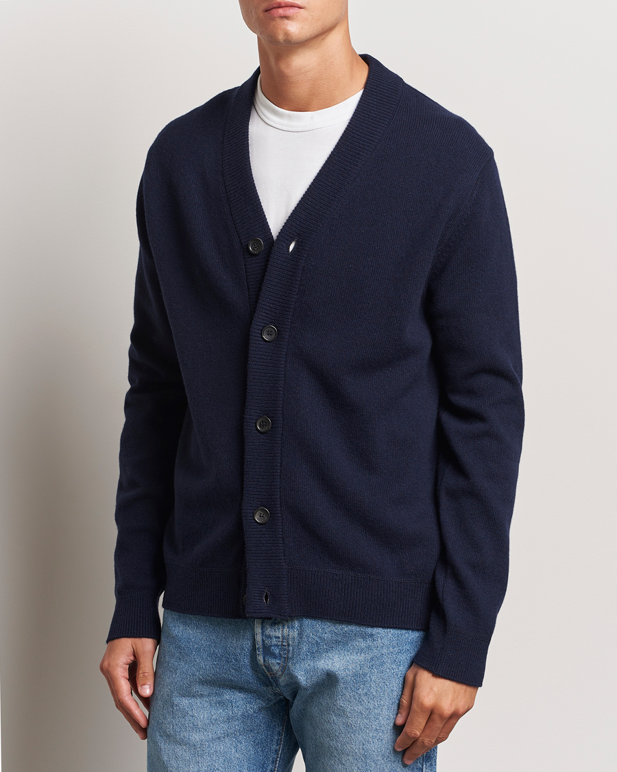 Herr | Tröjor | PS Paul Smith | Merino Wool Cardigan Navy