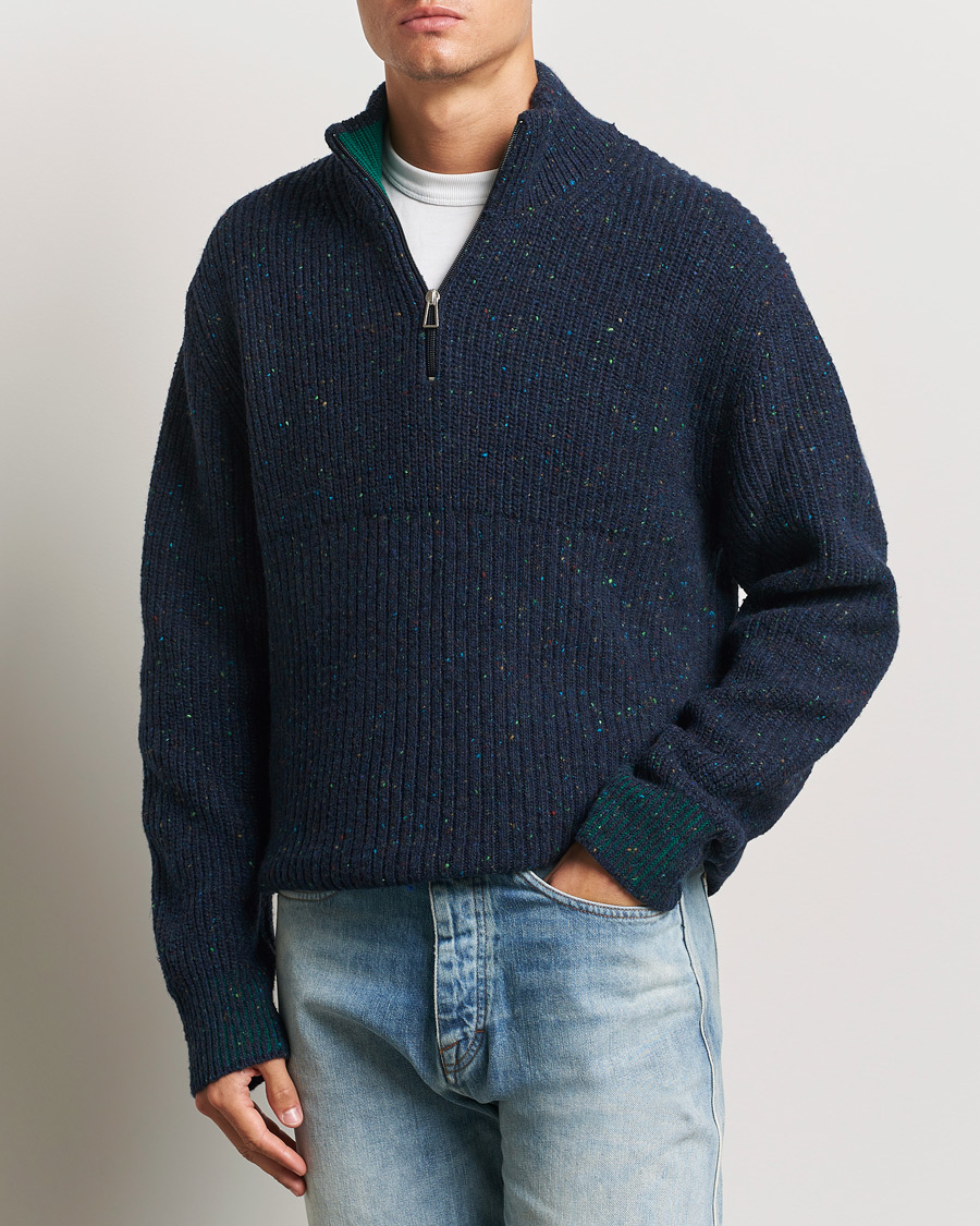 Herr | Tröjor | PS Paul Smith | Wool Half Zip Navy