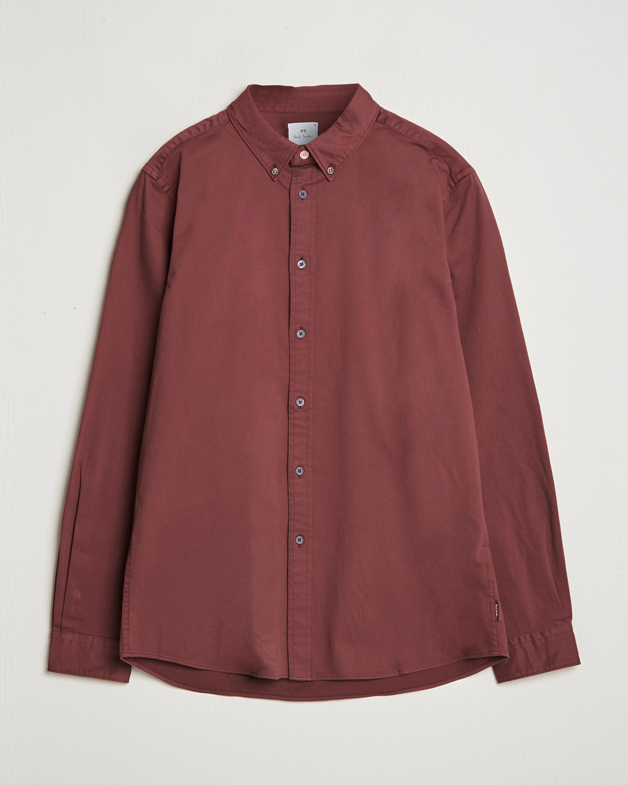 Herr | Skjortor | PS Paul Smith | Regular Fit Cotton Shirt Dark Red