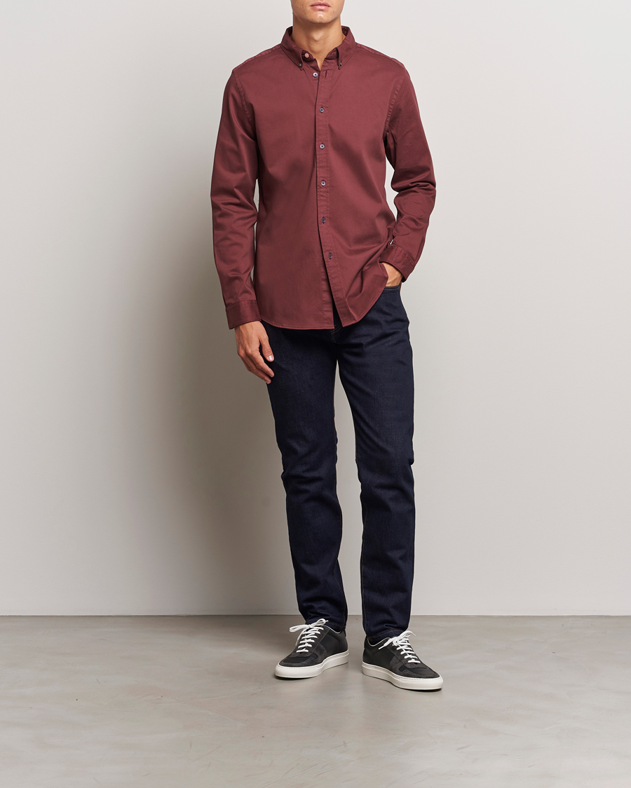 Herr | Skjortor | PS Paul Smith | Regular Fit Cotton Shirt Dark Red
