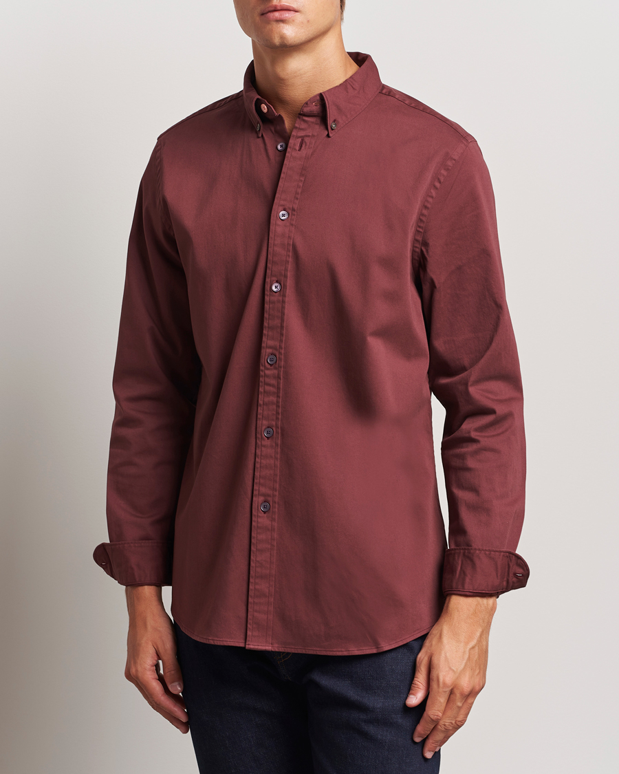 Herr | Skjortor | PS Paul Smith | Regular Fit Cotton Shirt Dark Red