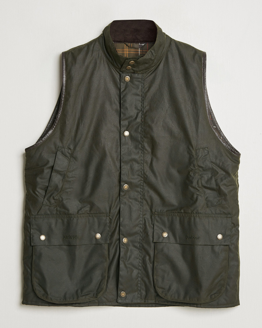 Herr | Jackor | Baracuta | x Barbour Wax Gilet Olive