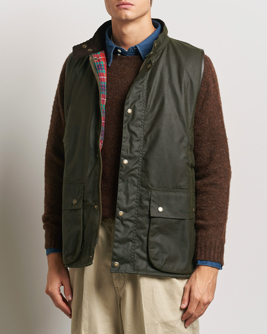 Herr | Jackor | Baracuta | x Barbour Wax Gilet Olive