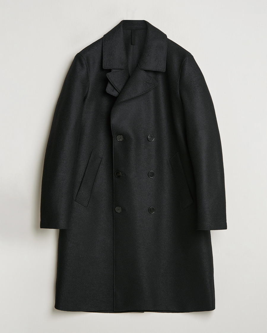 Herr | Jackor | Harris Wharf London | Pressed Wool Long Peacoat Black