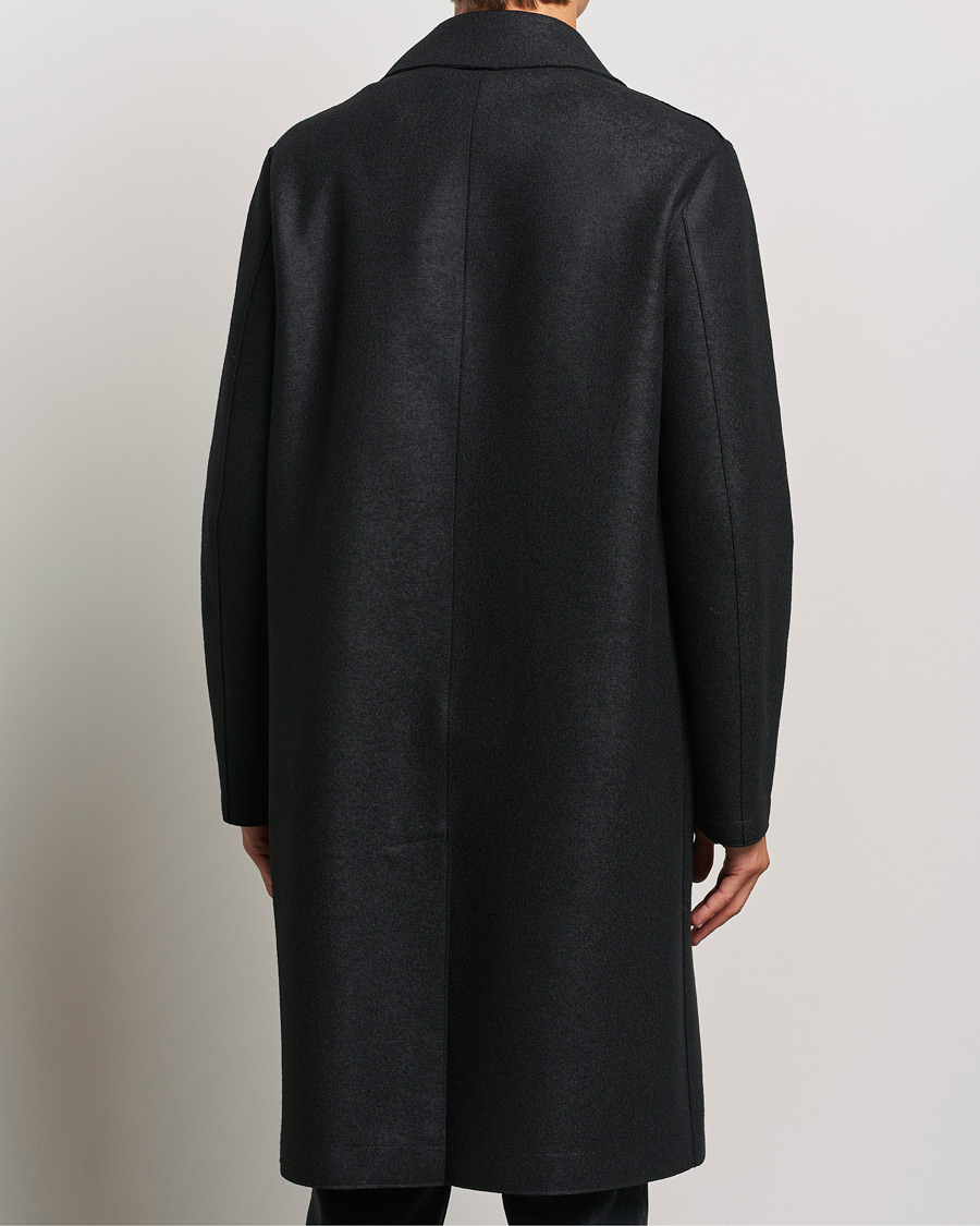 Herr | Jackor | Harris Wharf London | Pressed Wool Long Peacoat Black
