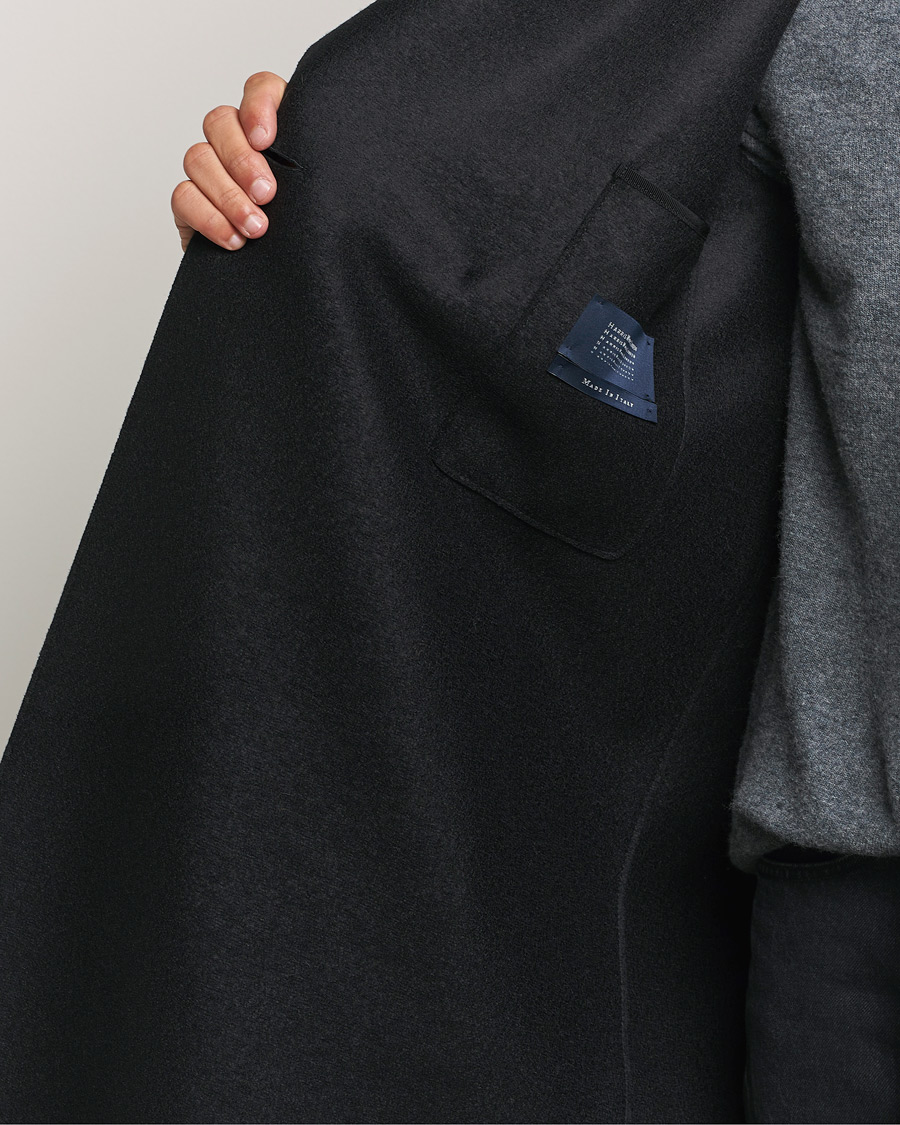 Herr | Jackor | Harris Wharf London | Pressed Wool Long Peacoat Black