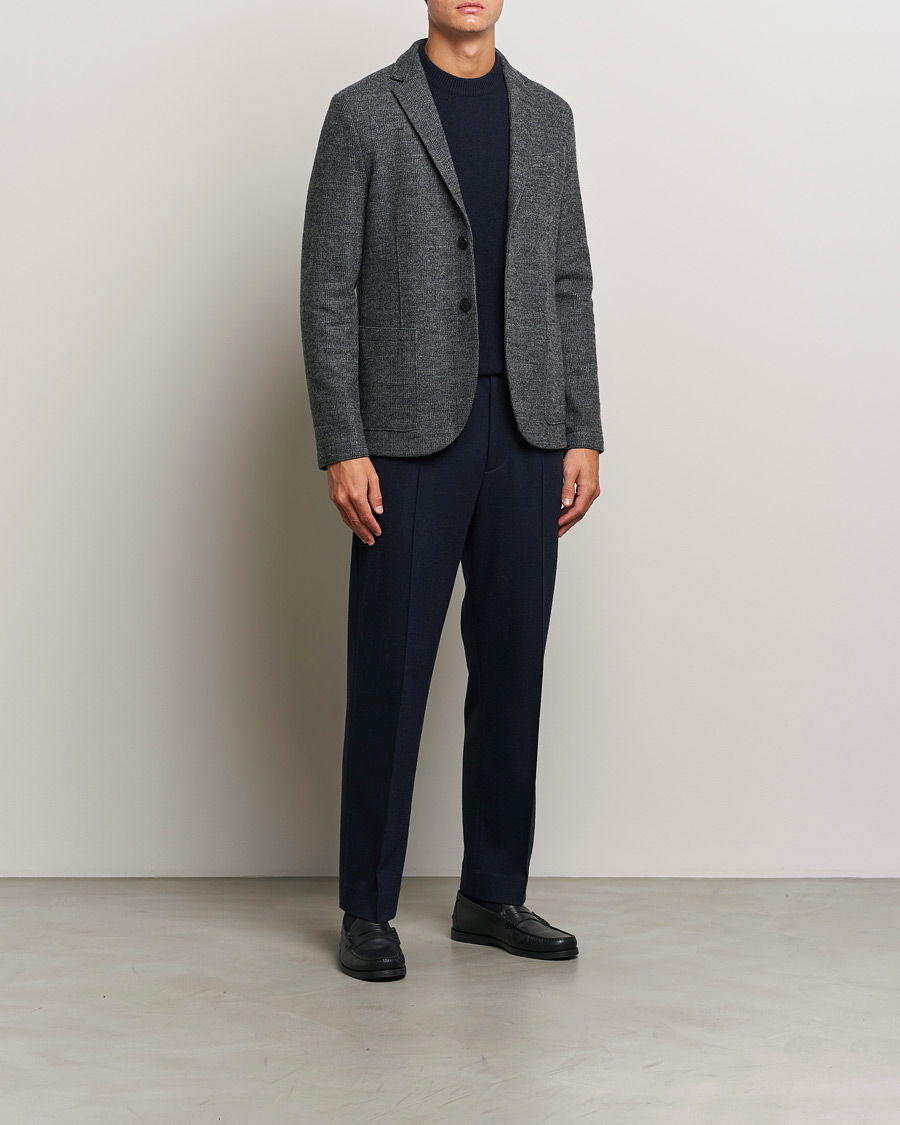 Herr | Kavajer | Harris Wharf London | Two Button Prince Of Wales Blazer Grey/Black
