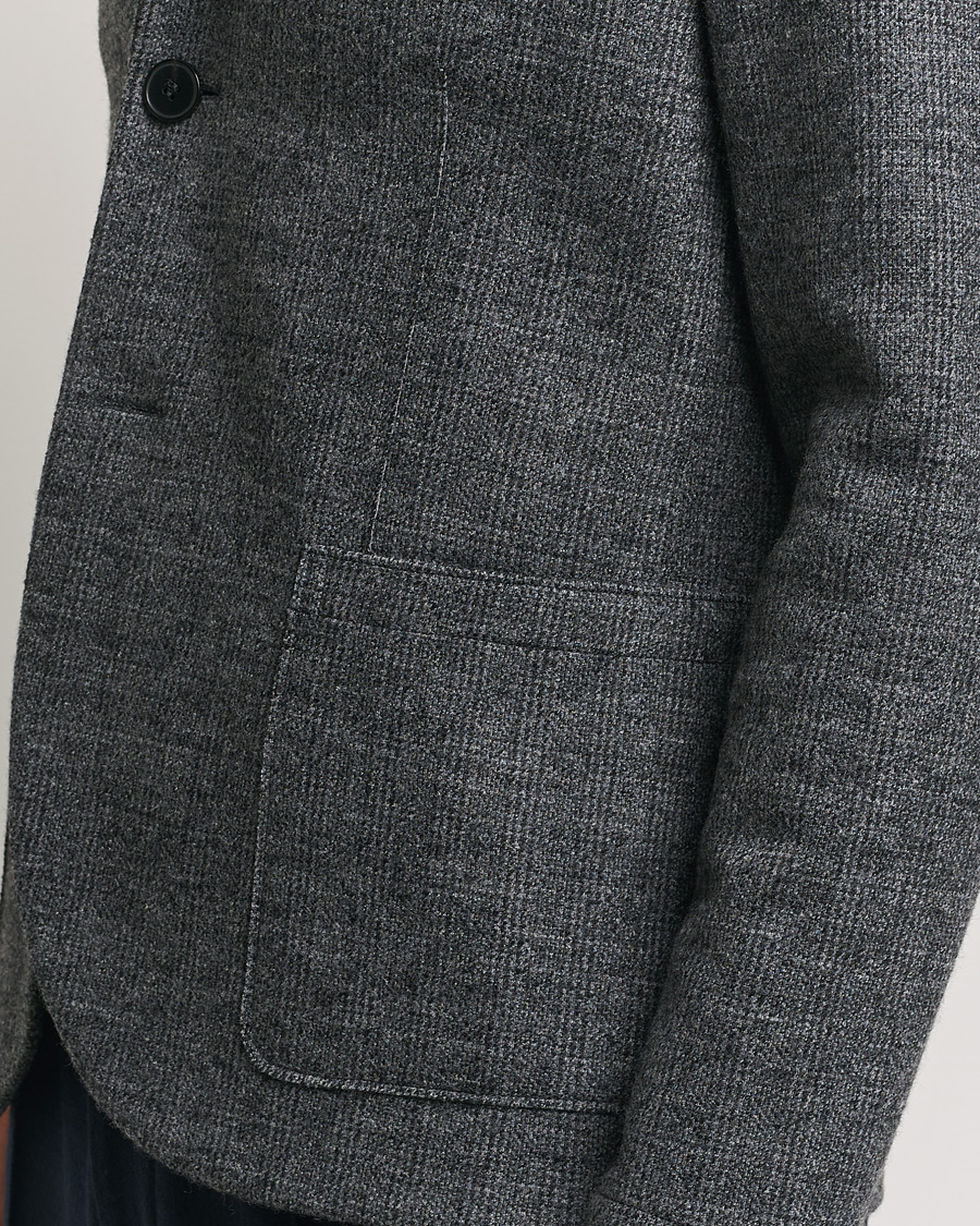 Herr | Kavajer | Harris Wharf London | Two Button Prince Of Wales Blazer Grey/Black