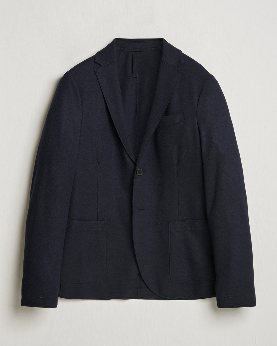 Herr | Kavajer | Harris Wharf London | Two Button Superfine Merino Blazer Navy