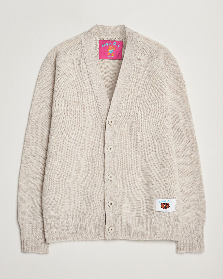 Herr | Tröjor | Howlin' | Shaggy Bear Cardigan Cosmic Latte
