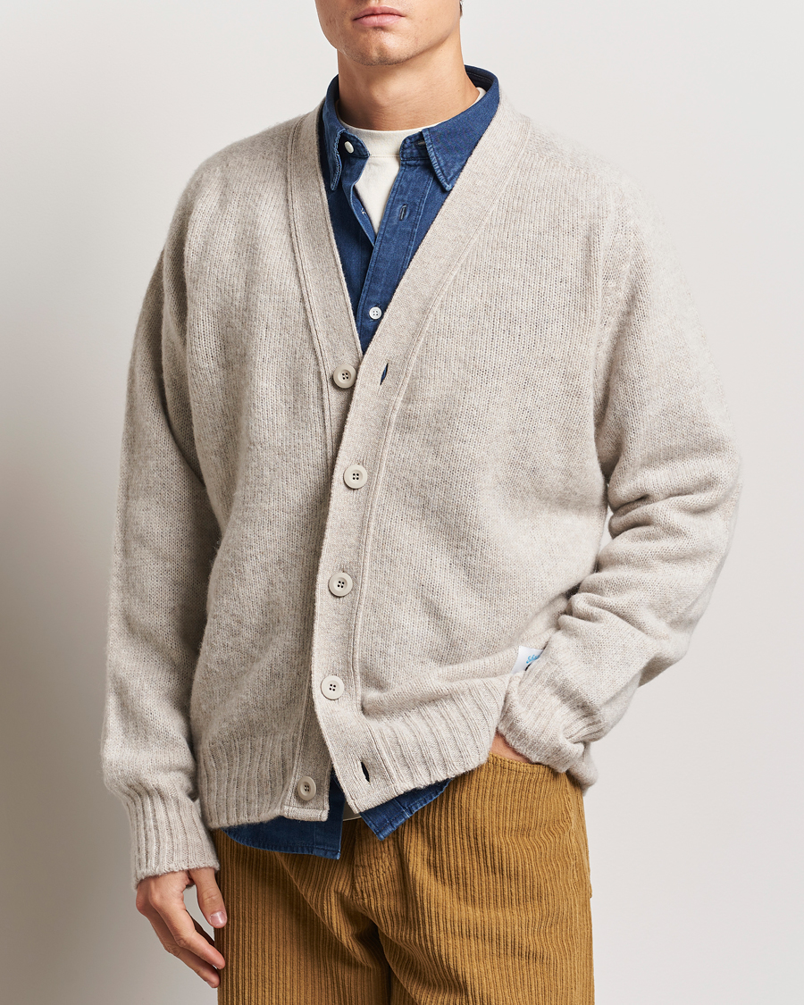 Herr | Tröjor | Howlin' | Shaggy Bear Cardigan Cosmic Latte