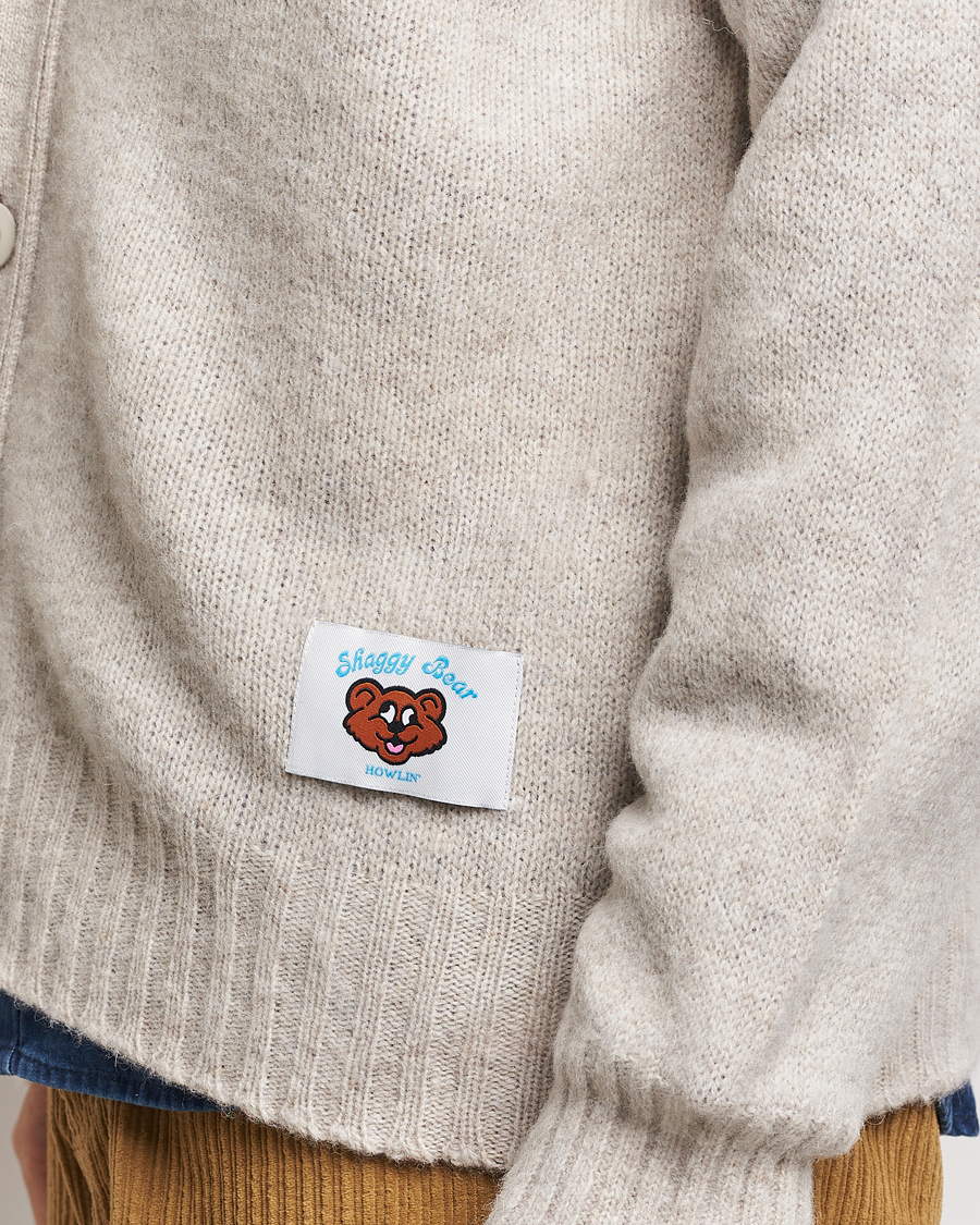 Herr | Tröjor | Howlin' | Shaggy Bear Cardigan Cosmic Latte