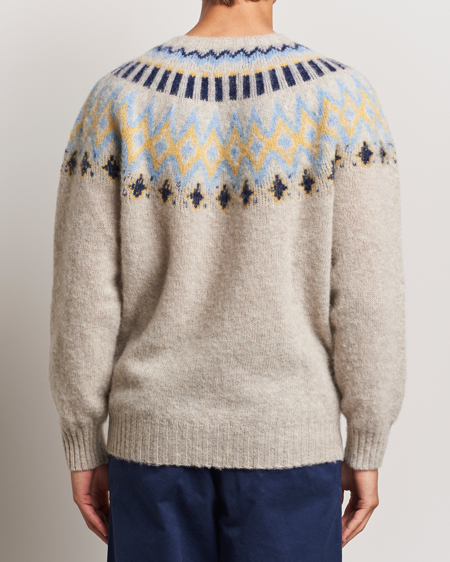 Herr | Tröjor | Howlin' | Brushed Wool Fair Isle Crew Sweater Cosmic Latte