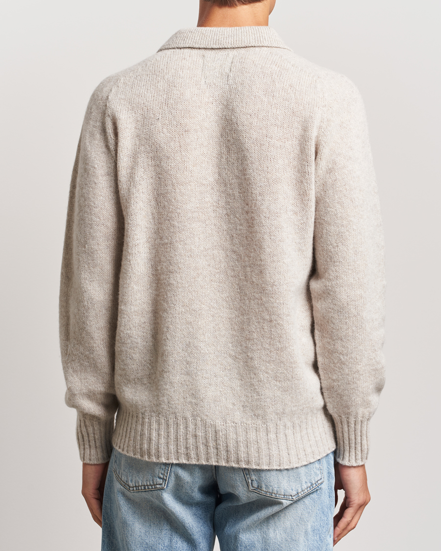 Herr | Tröjor | Howlin' | Brushed Wool Polo Cosmic Latte