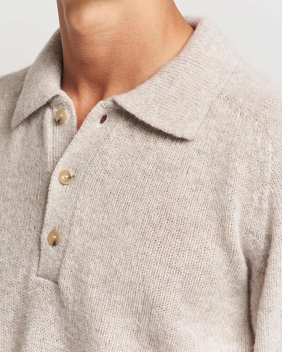 Herr | Tröjor | Howlin' | Brushed Wool Polo Cosmic Latte