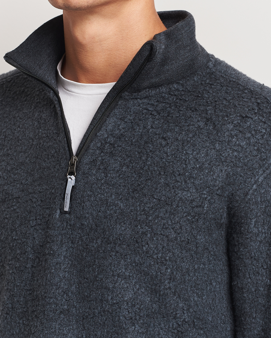 Houdini Alto Wool/Tencel Half Zip True Black | Herr - Care