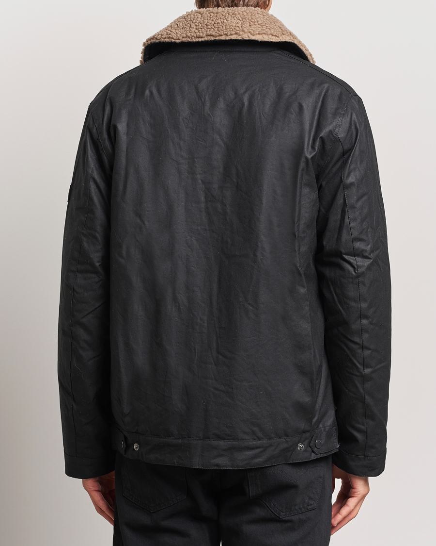 Herr | Jackor | Barbour International | Coppice Wax Sherling Collar Jacket Black