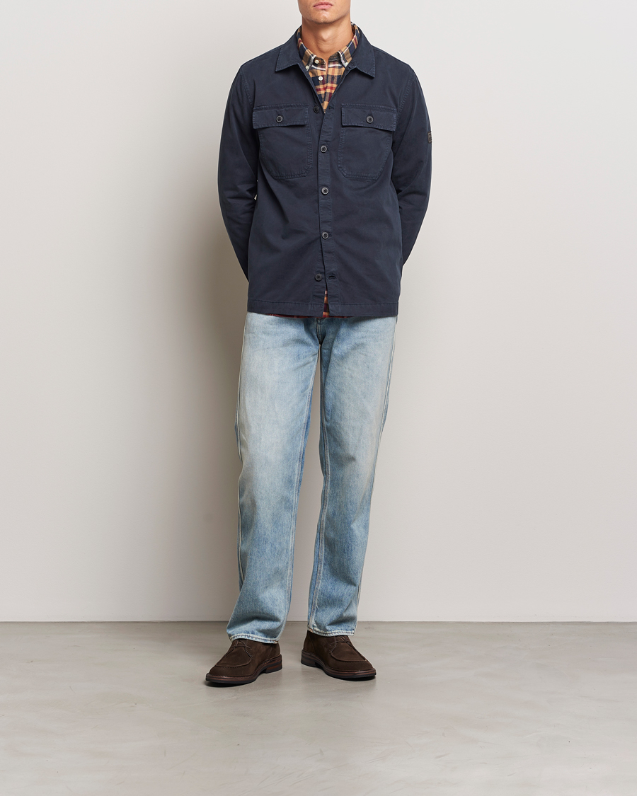 Herr | Skjortor | Barbour International | Arlo Cotton Overshirt Navy