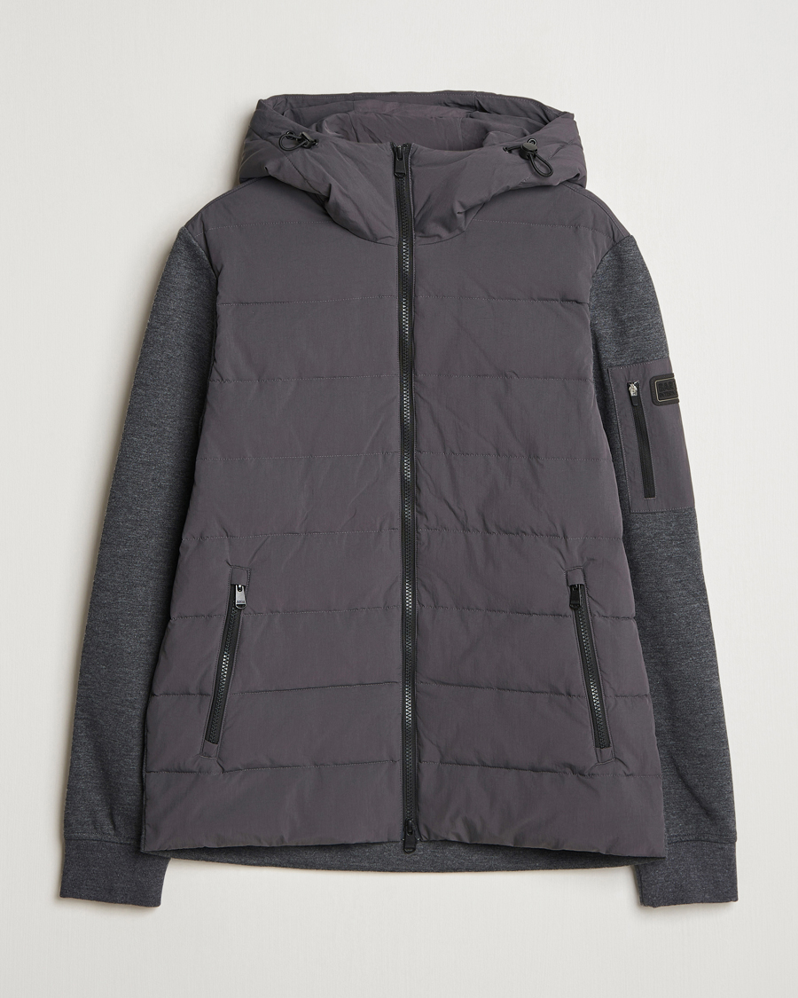 Herr | Tröjor | Barbour International | Stanley Hooded Quilted Sweat Charcoal