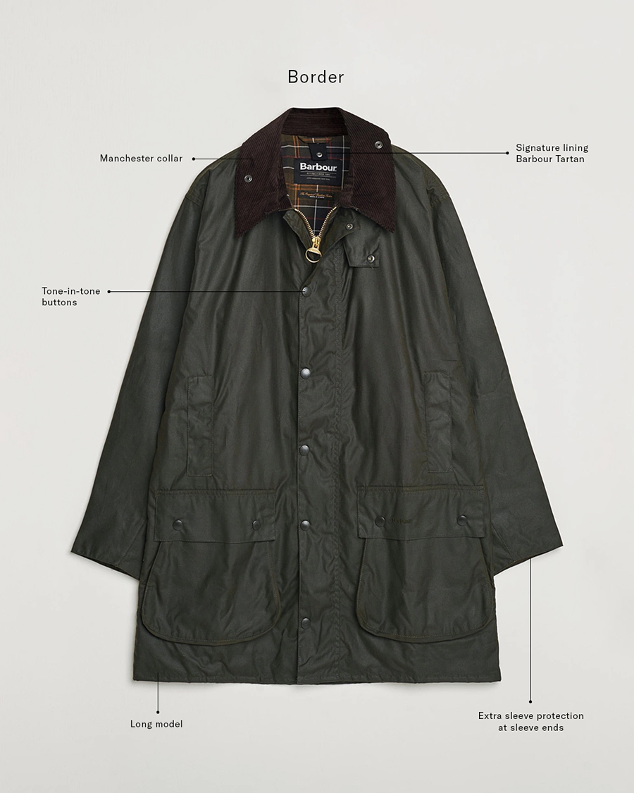Herr | Jackor | Barbour Lifestyle | Border Wax Coat Archive Olive