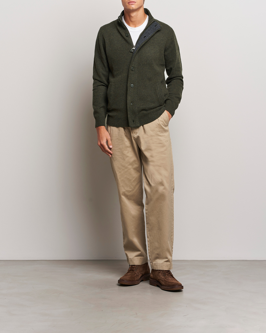 Herr | Tröjor | Barbour Lifestyle | Essential Patch Zip Through Cardigan Seaweed