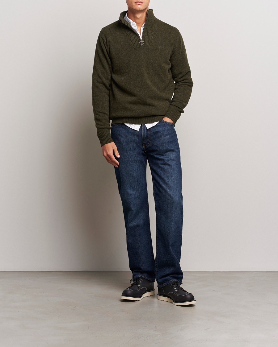 Herr | Tröjor | Barbour Lifestyle | Essential Lambswool Half Zip Seaweed