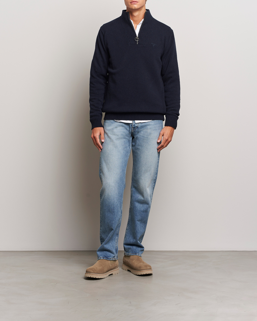 Herr | Tröjor | Barbour Lifestyle | Essential Lambswool Half Zip Navy