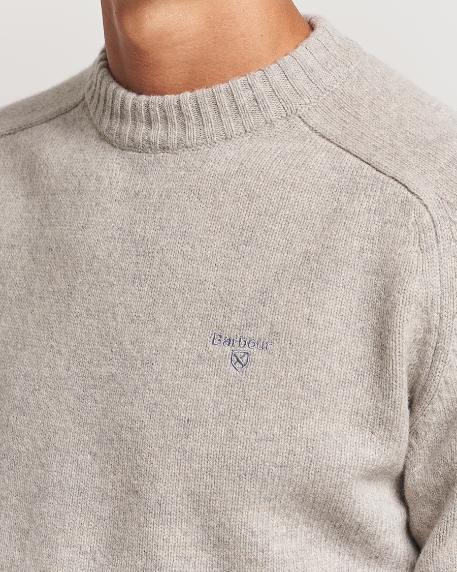 Herr | Tröjor | Barbour Lifestyle | Grangetown Lambswool Crewneck Light Grey Marl