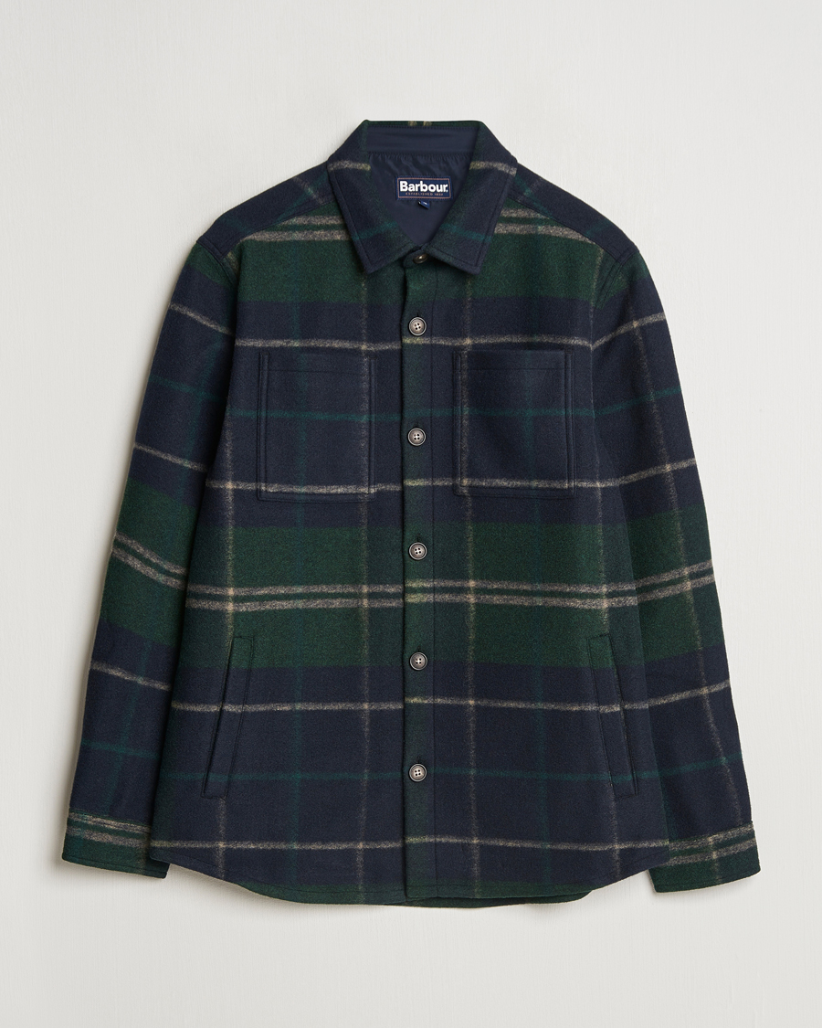 Herr | Skjortor | Barbour Lifestyle | Chapter Tailored Check Fleece Overshirt Green Loch