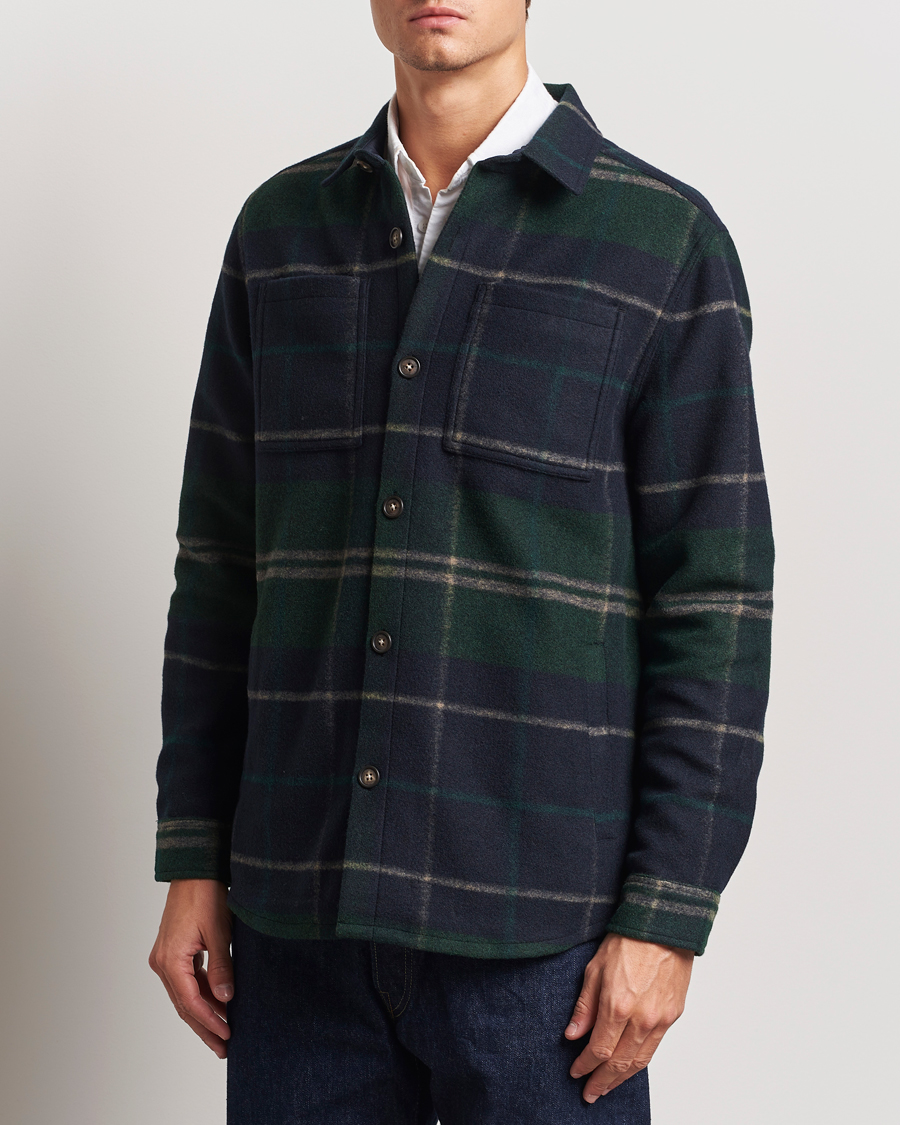 Herr | Skjortor | Barbour Lifestyle | Chapter Tailored Check Fleece Overshirt Green Loch