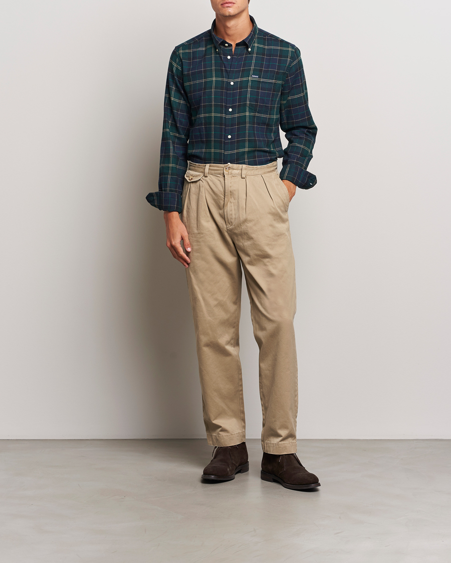 Herr | Skjortor | Barbour Lifestyle | Flannel Check Shirt Green Loch