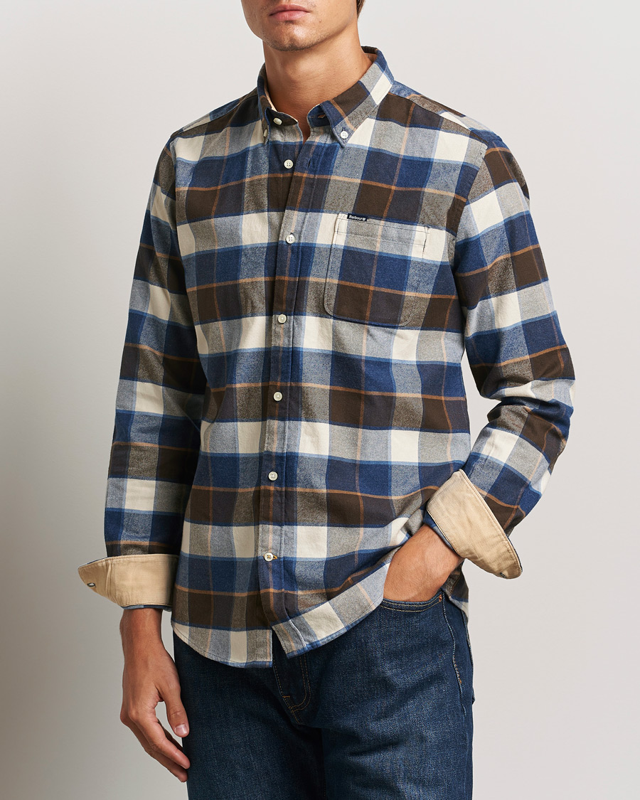 Herr | Skjortor | Barbour Lifestyle | Valley Check Flannel Shirt Ecru
