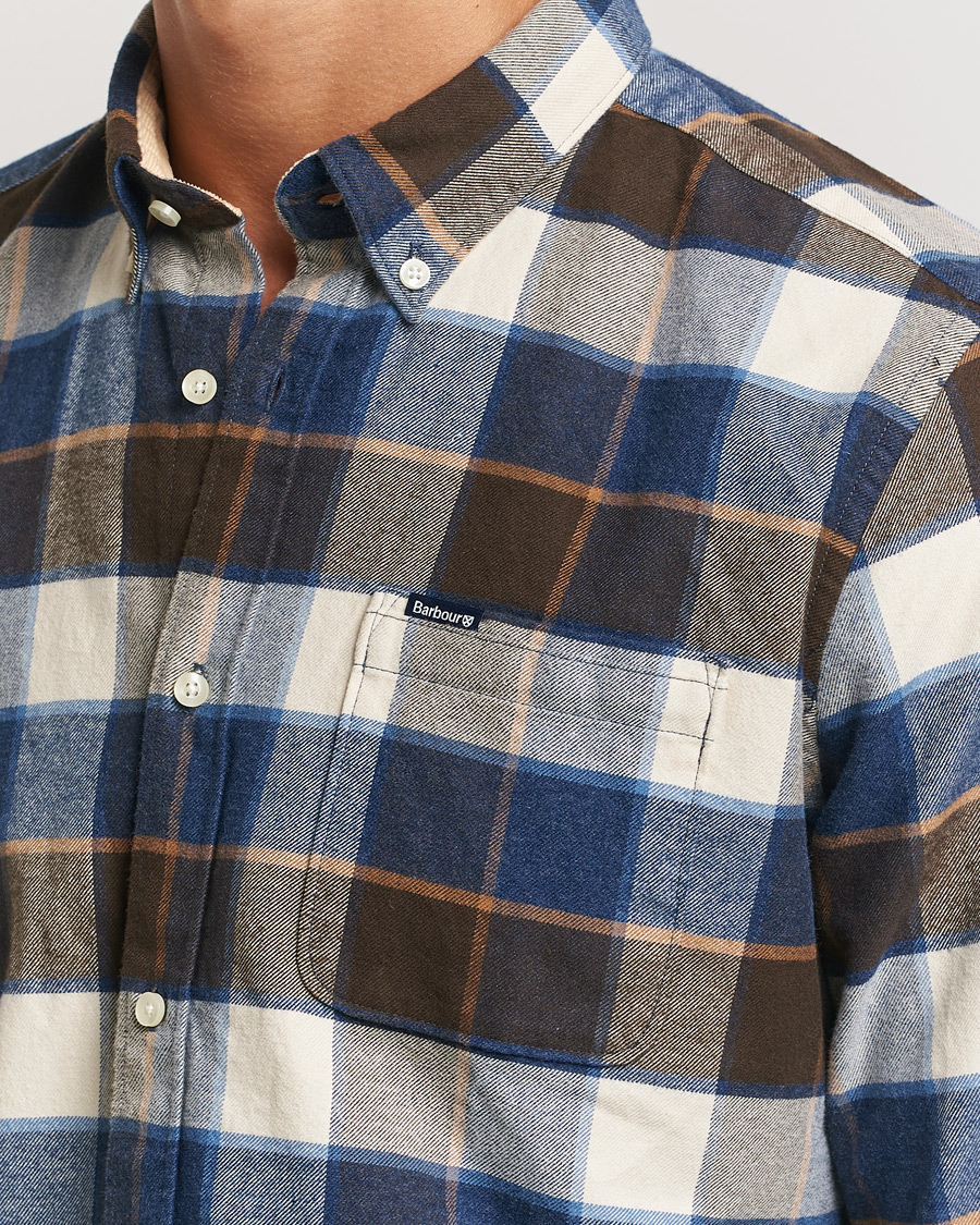 Herr | Skjortor | Barbour Lifestyle | Valley Check Flannel Shirt Ecru