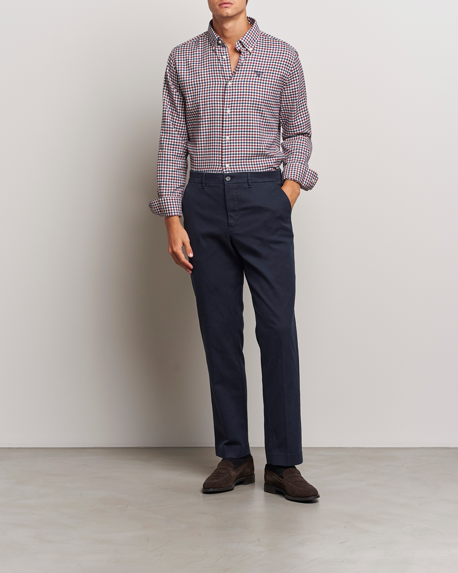 Herr | Skjortor | Barbour Lifestyle | Finkle Gingham Flannel Shirt Merlot