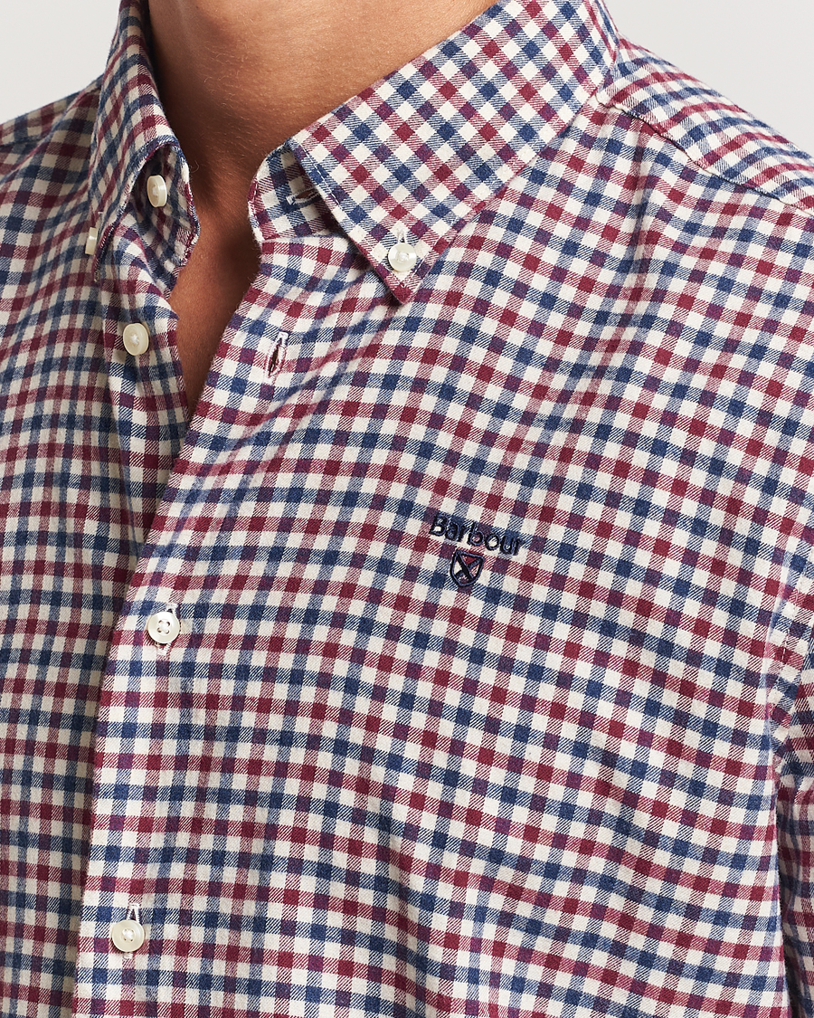 Herr | Skjortor | Barbour Lifestyle | Finkle Gingham Flannel Shirt Merlot