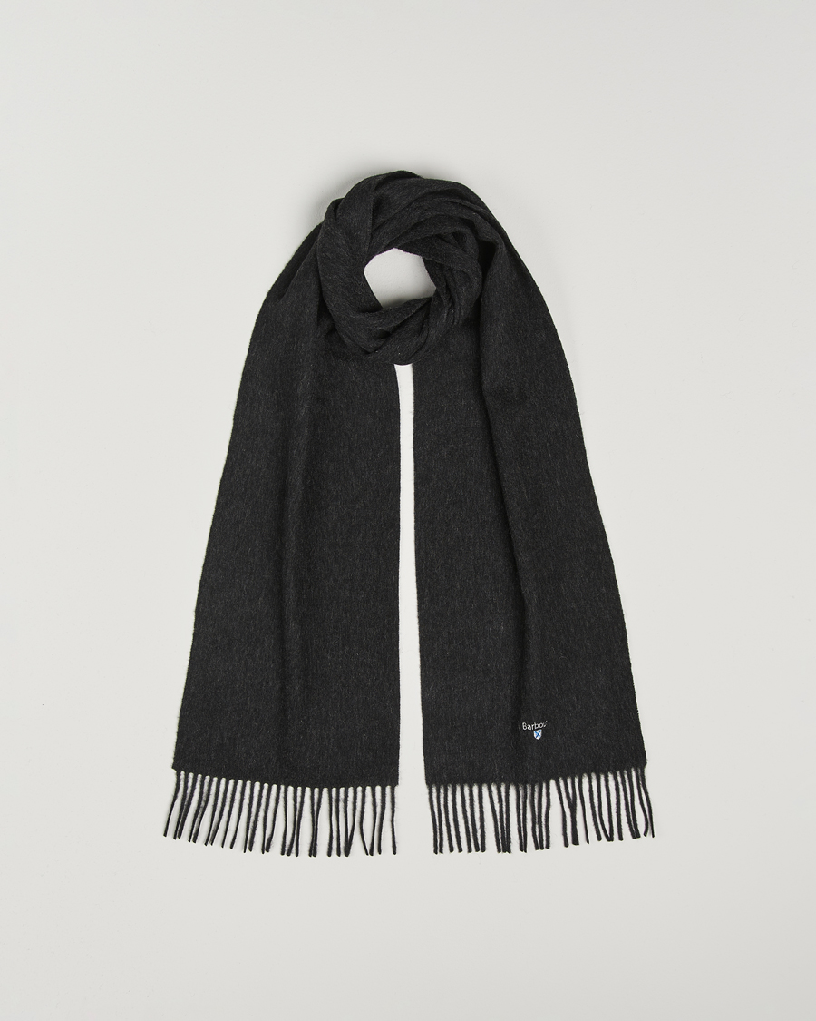 Herr | Halsdukar | Barbour Lifestyle | Plain Lambswool Scarf Charcoal
