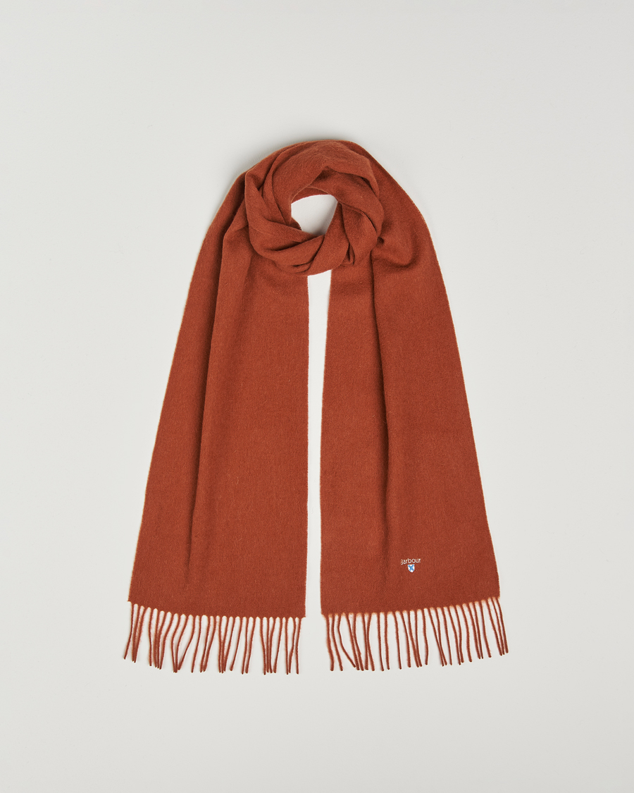 Herr | Barbour Lifestyle Plain Lambswool Scarf Dark Ginger | Barbour Lifestyle | Plain Lambswool Scarf Dark Ginger