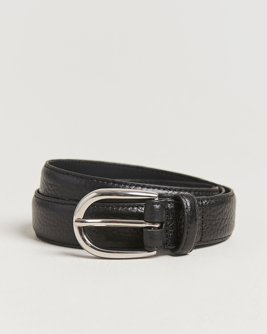 Herr | Bälten | Loake Shoemakers | Harry Grained Leather Belt Black