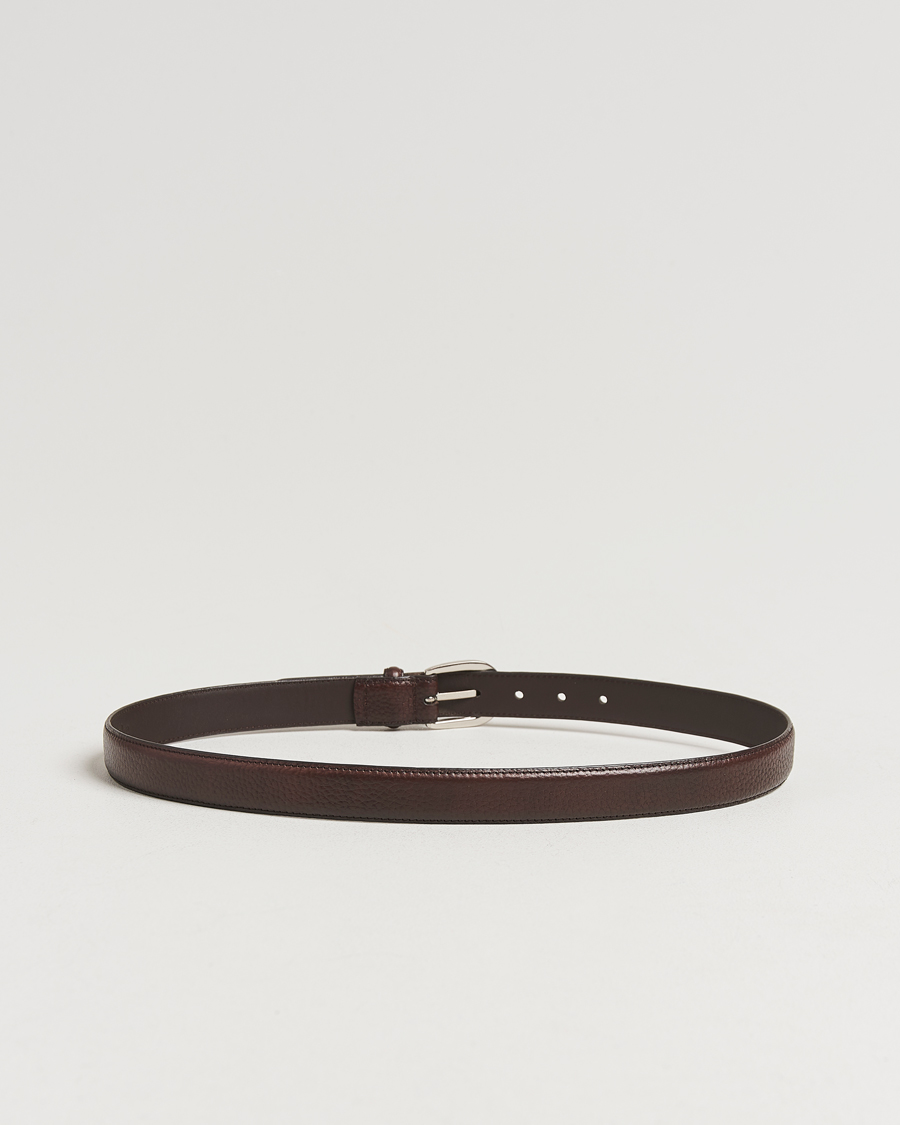 Herr | Bälten | Loake Shoemakers | Loake 1880 Harry Grained Leather Belt Dark Brown