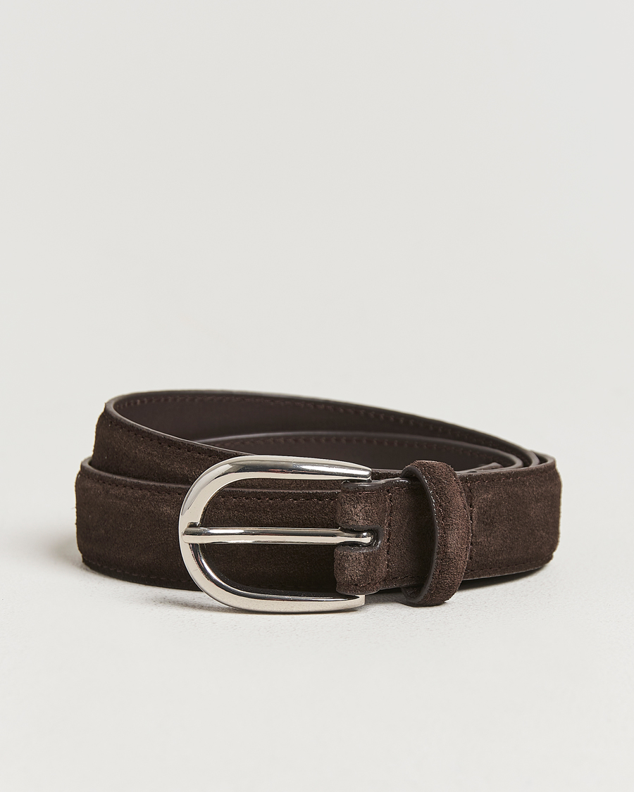 Herr | Bälten | Loake 1880 | Harry Suede Belt Dark Brown