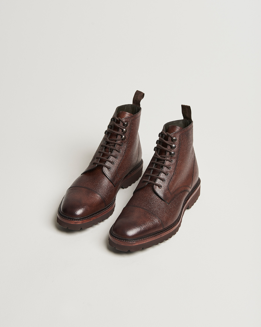 Herr | Kängor | Loake Shoemakers | Aquarius Grained Lightweight Boot Dark Brown