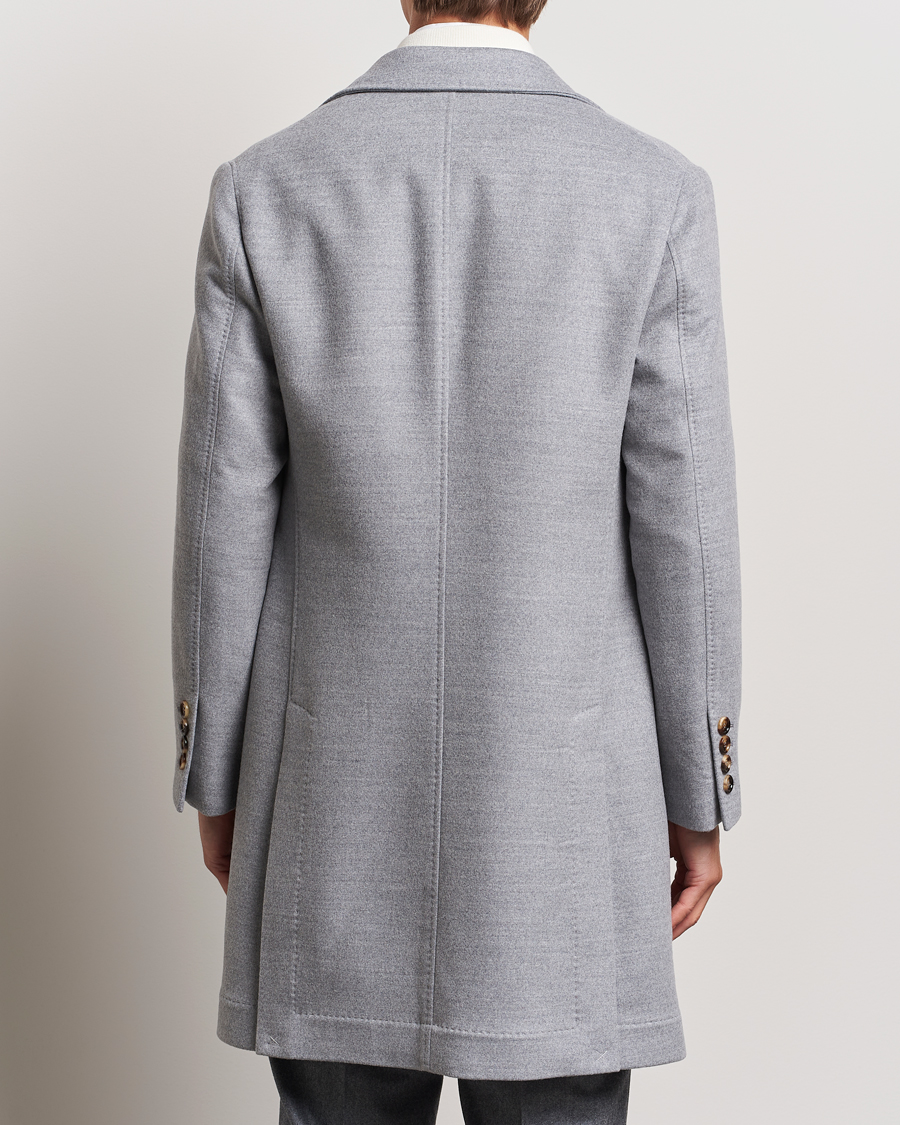 Herr | Jackor | Brunello Cucinelli | Single Breasted Beaver Wool Coat Pearl Grey
