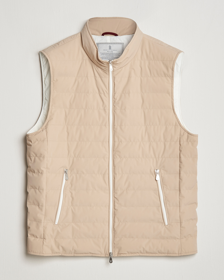 Herr | Jackor | Brunello Cucinelli | Nylon Gilet Sand