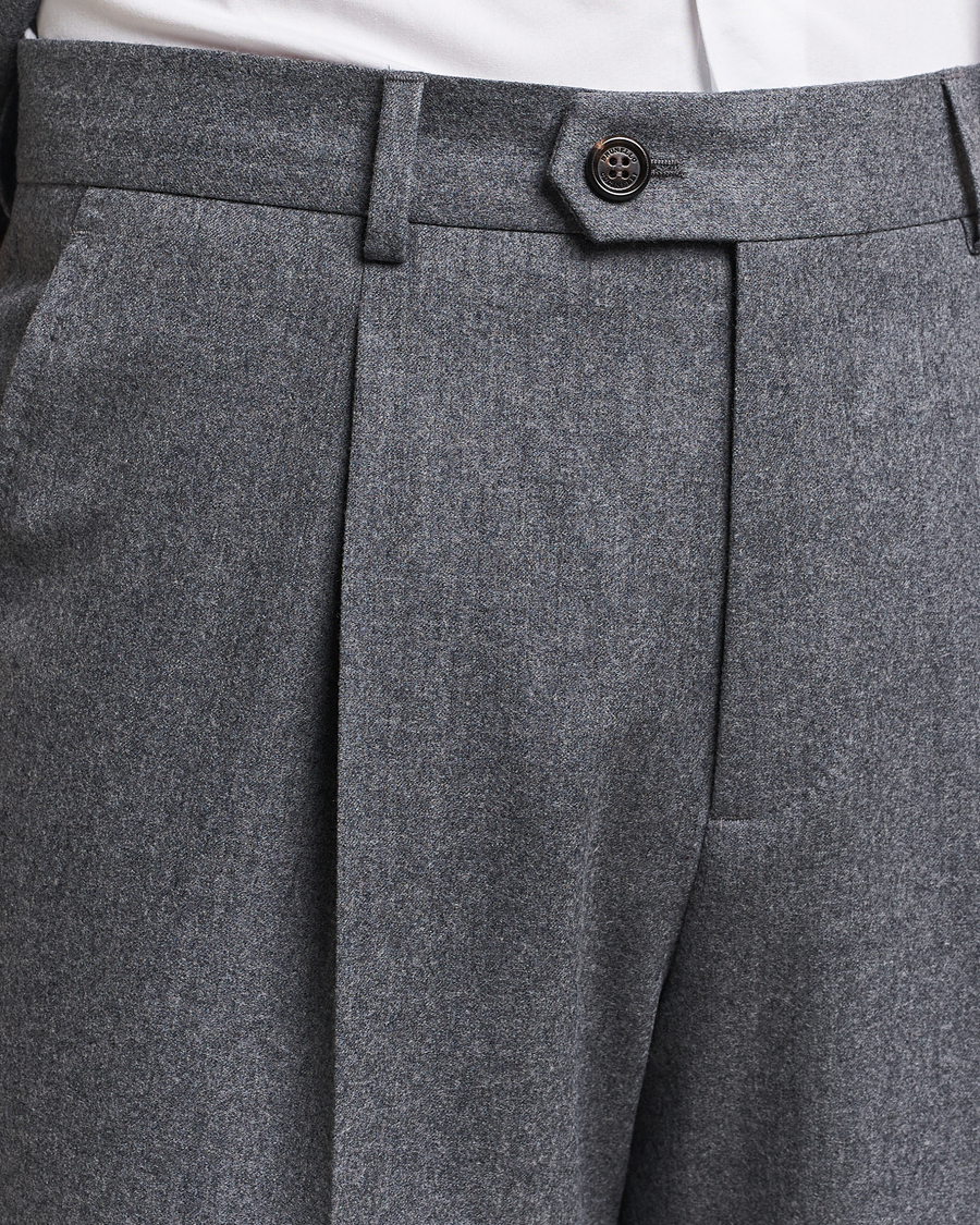Herr | Kostymer | Brunello Cucinelli | Single Breasted Flannel Suit Grey Melange