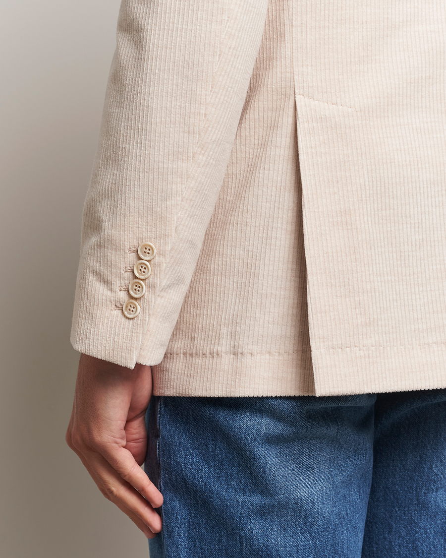 Herr | Kavajer | Brunello Cucinelli | Double Breasted Cashmere Corduroy Blazer Sand