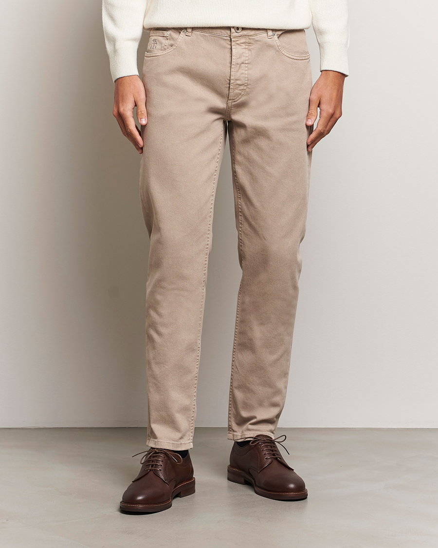 Herr | Byxor | Brunello Cucinelli | Traditional Fit 5-Pocket Pants Beige