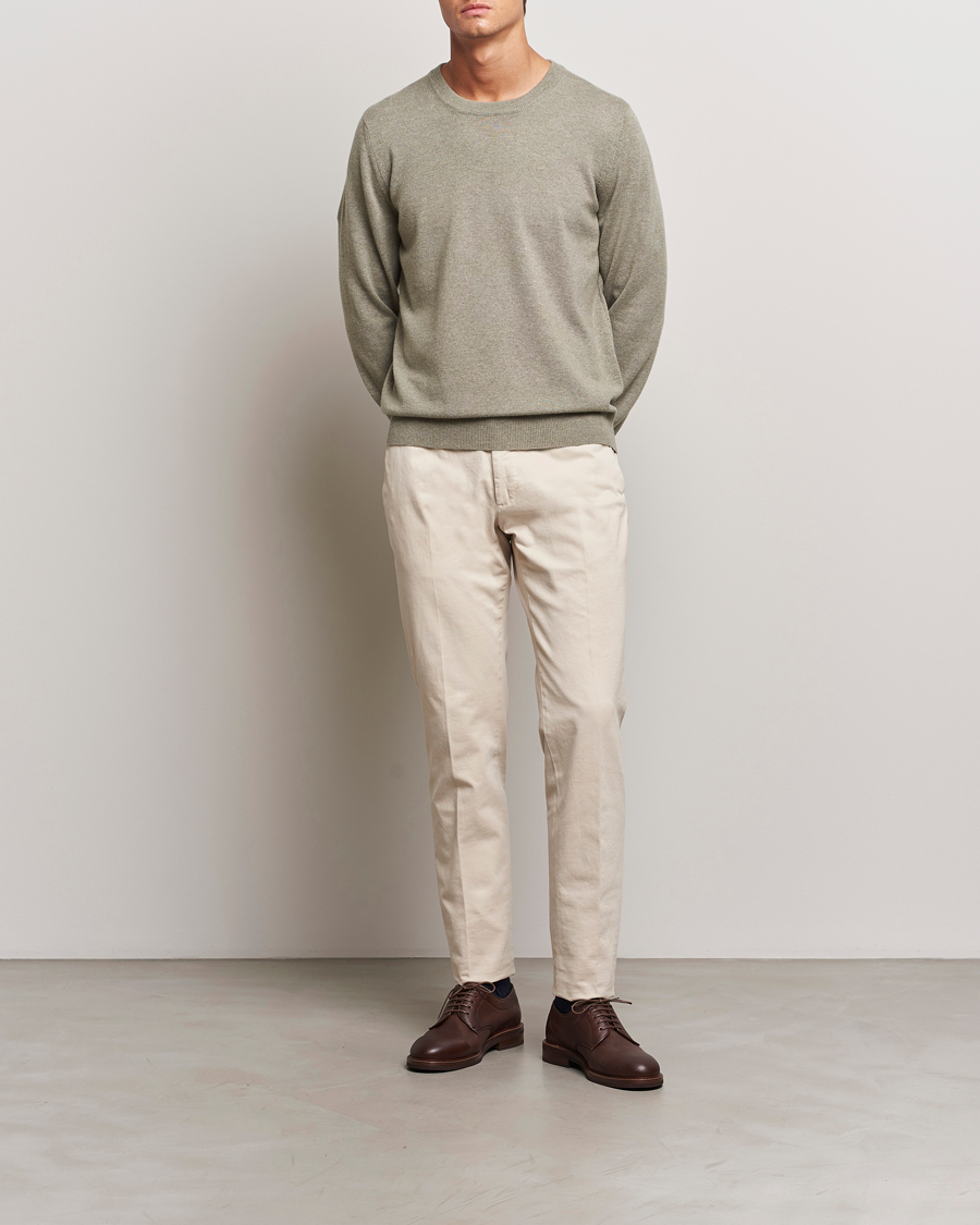 Herr | Tröjor | Brunello Cucinelli | 2 Ply Cashmere Pullover Olive