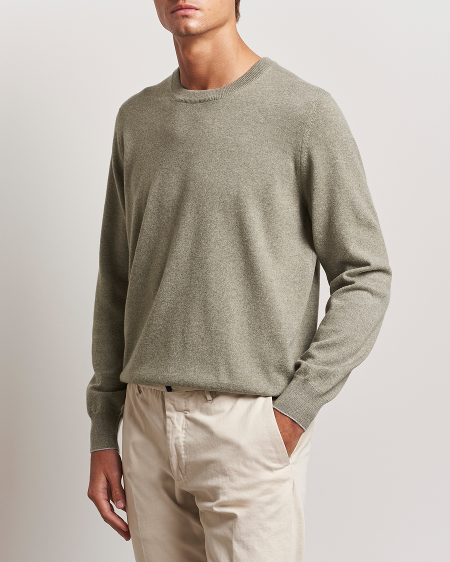 Herr | Tröjor | Brunello Cucinelli | 2 Ply Cashmere Pullover Olive